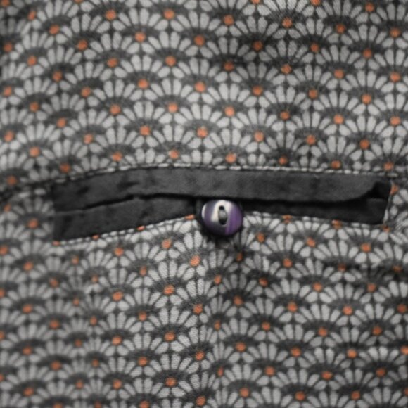 Soft Surroundings Blouse L Womens Printed Button Down V Neck Rayon Long Sleeve - Picture 8 of 12